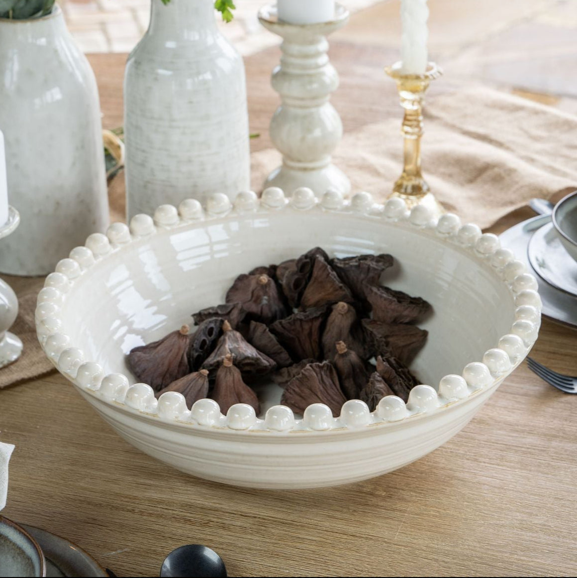 Mediterranean Reactive Glaze Ceramic Cream Bowl